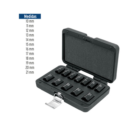 Juego de 12 dados de impacto cuadro 1/2P 6 puntas mm 100944 Pieza