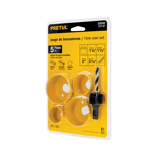 Kit 5 brocasierras para madera blister 23550 Pretul Paquete