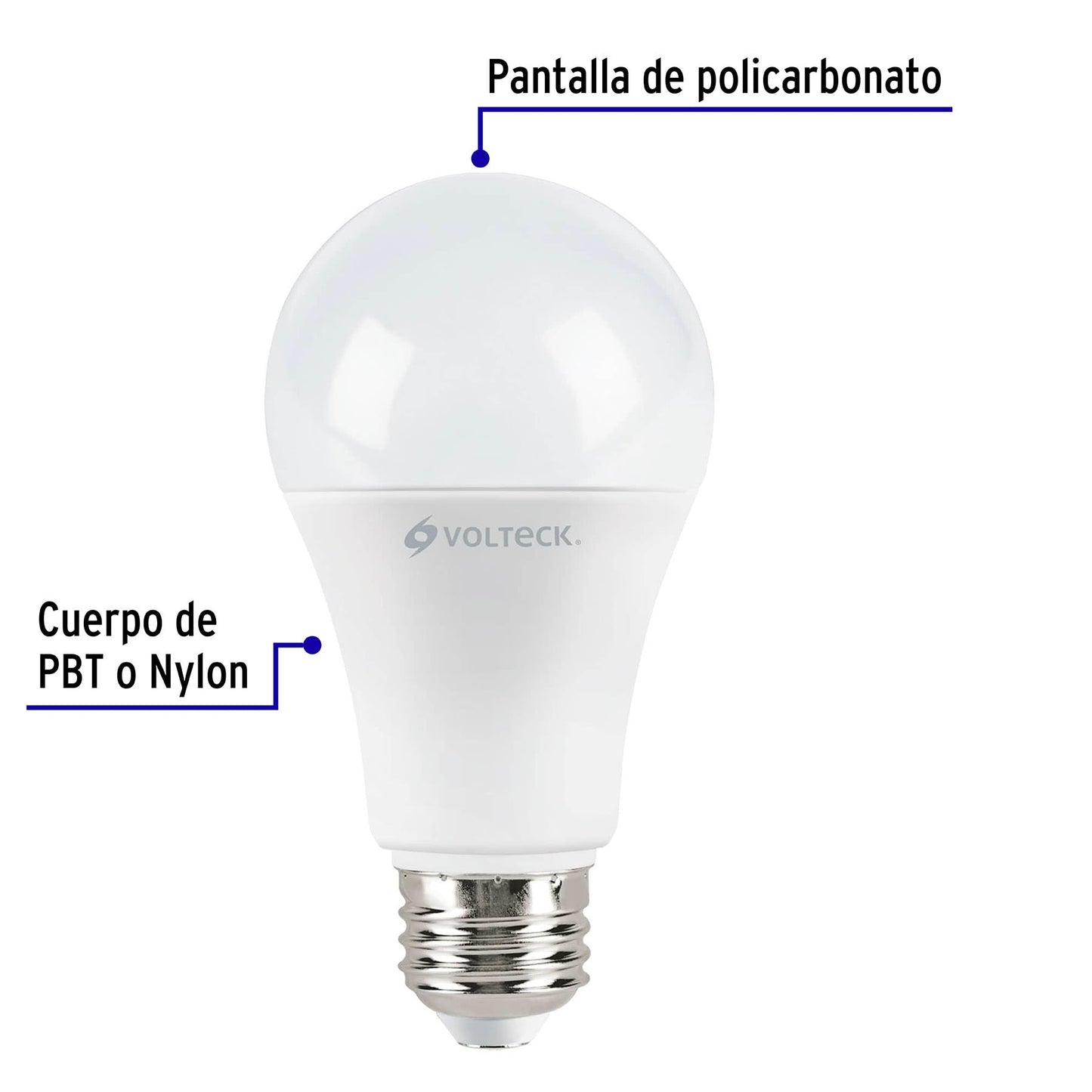 Foco de LED bulbo A19 14 W luz de dia 4 pzas caja 48128 Volteck Pieza