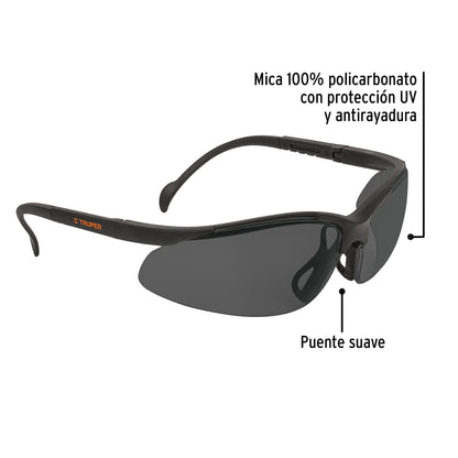 Lentes de seguridad gris vision 14302 truper Pieza