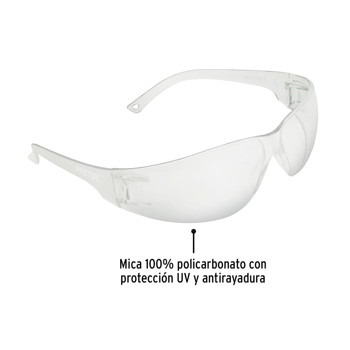 Lentes de seguridad mica transparente 20401 pretul lite Pieza