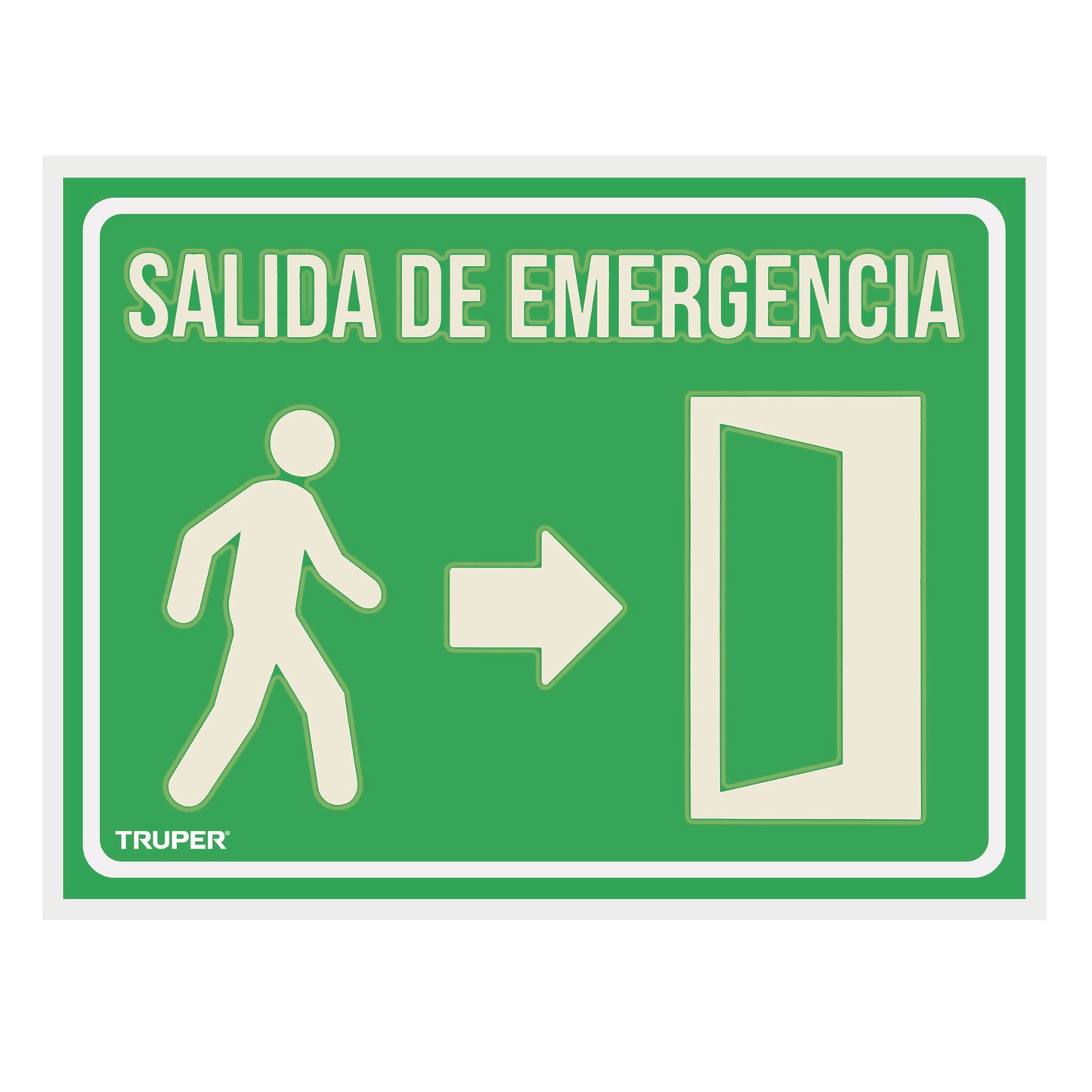 Letrero de señalización SALIDA DE EMERGENCIA 21 x 28 cm 18348 Truper Pieza