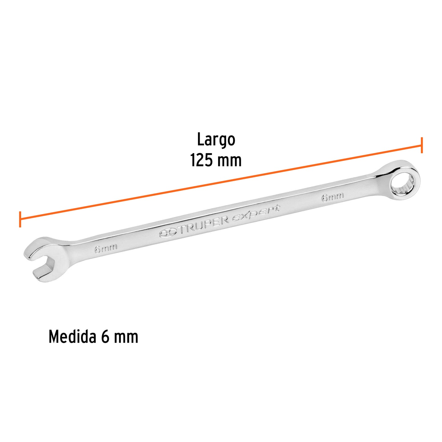 Llave combinada extralarga milimetrica 6 x 130 mm Pieza