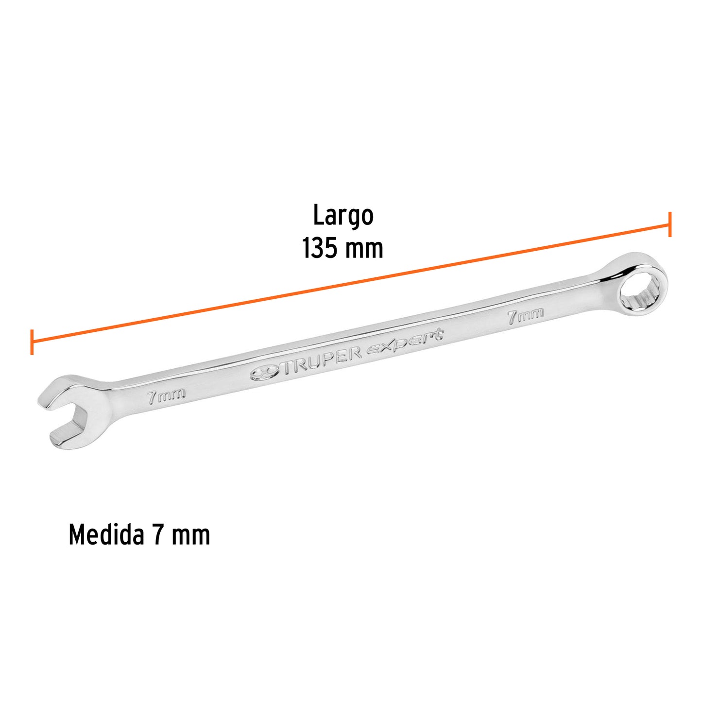 Llave combinada extralarga milimetrica 7 x 137 mm Pieza
