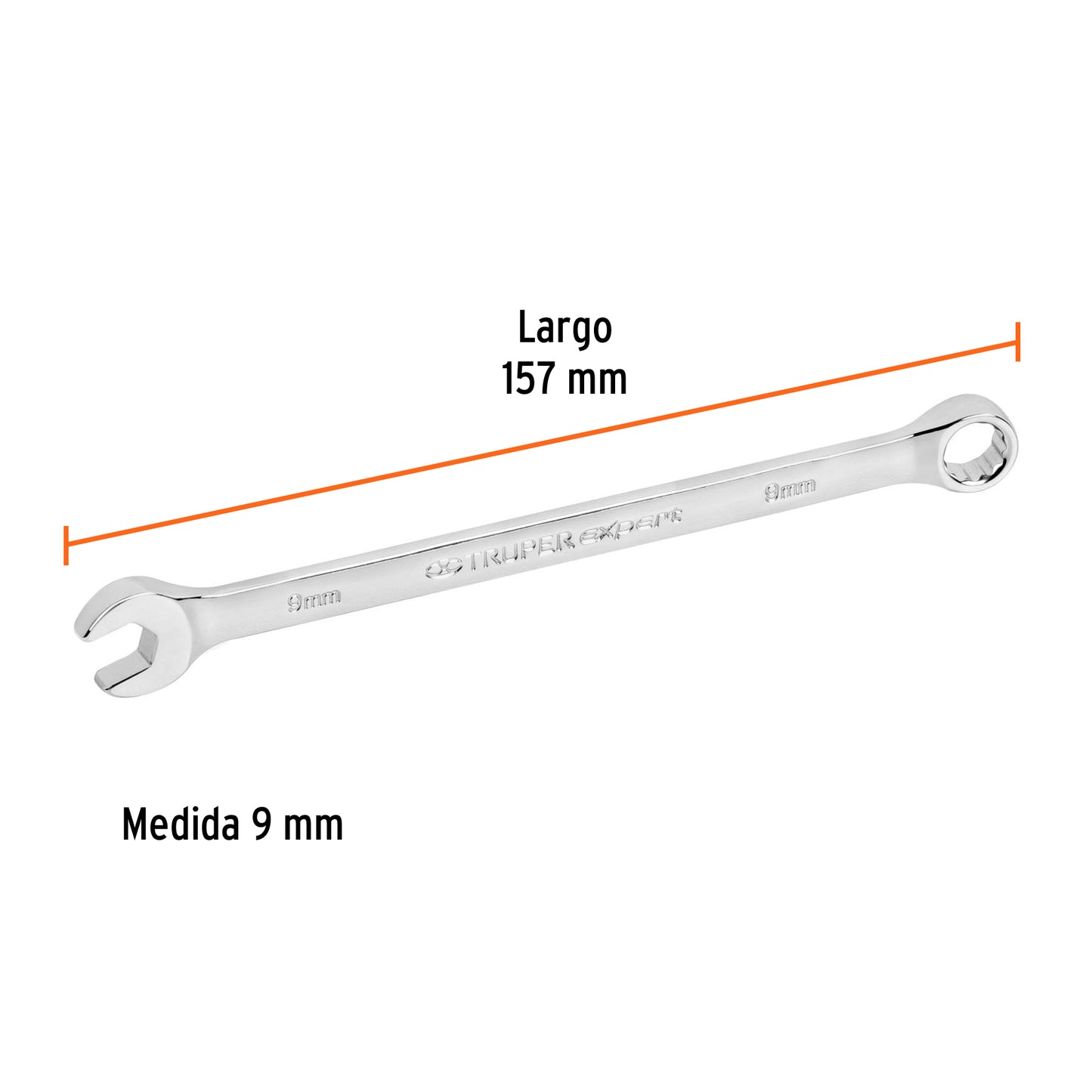 Llave combinada extralarga milimetrica 9 x 159 mm Pieza
