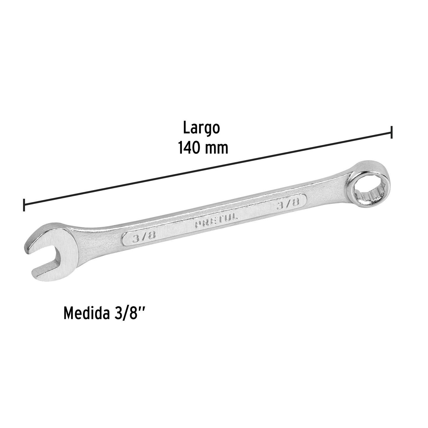 Llave combinada 3/8p x 120 mm 21882 pretul Pieza
