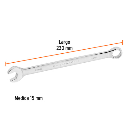 Llave combinada extralarga milimétrica 15 x 230 mm 15619 Truper Pieza