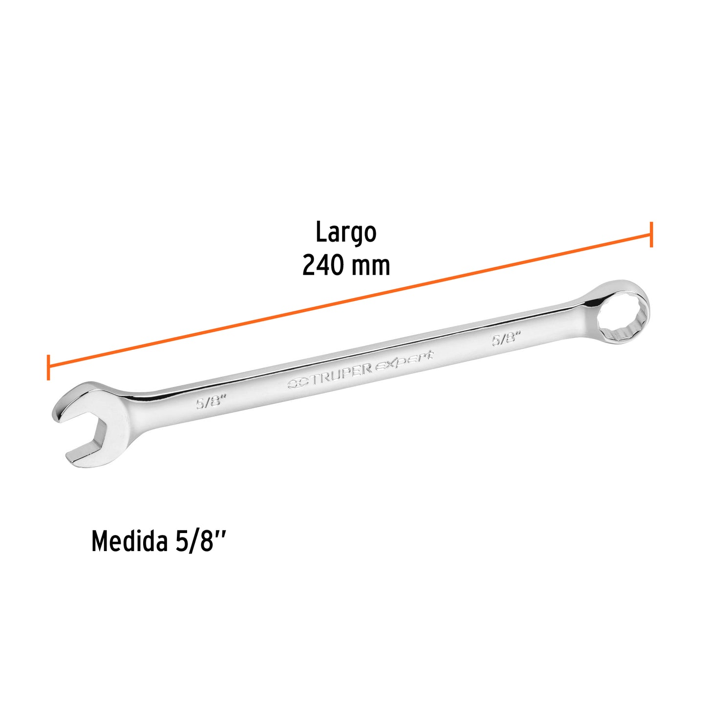 Llave combinada extralarga 5/8p x 240 mm 15596 Truper Pieza