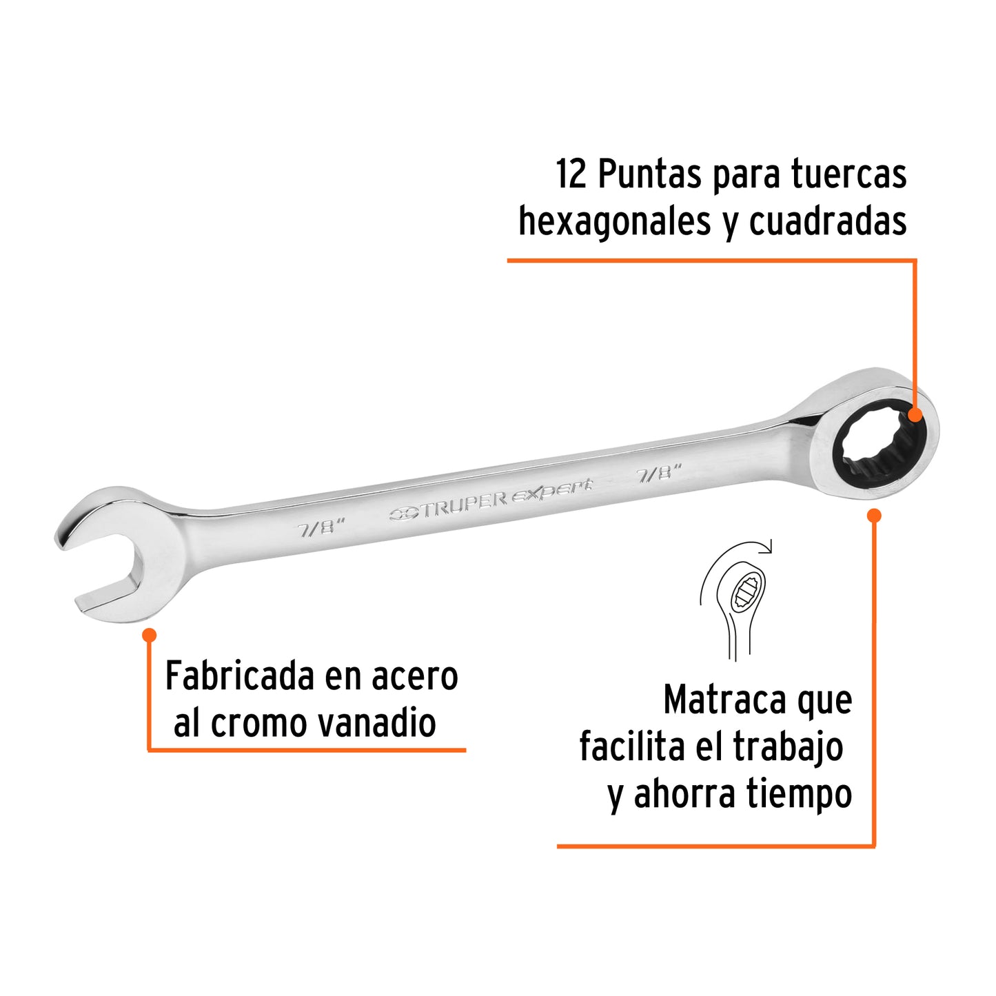 Llave combinada con matraca 7/8 13603 truper Pieza