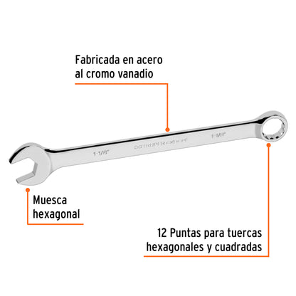 Llave combinada extra larga 1 1/8 x 404 mm 15604 truper Pieza