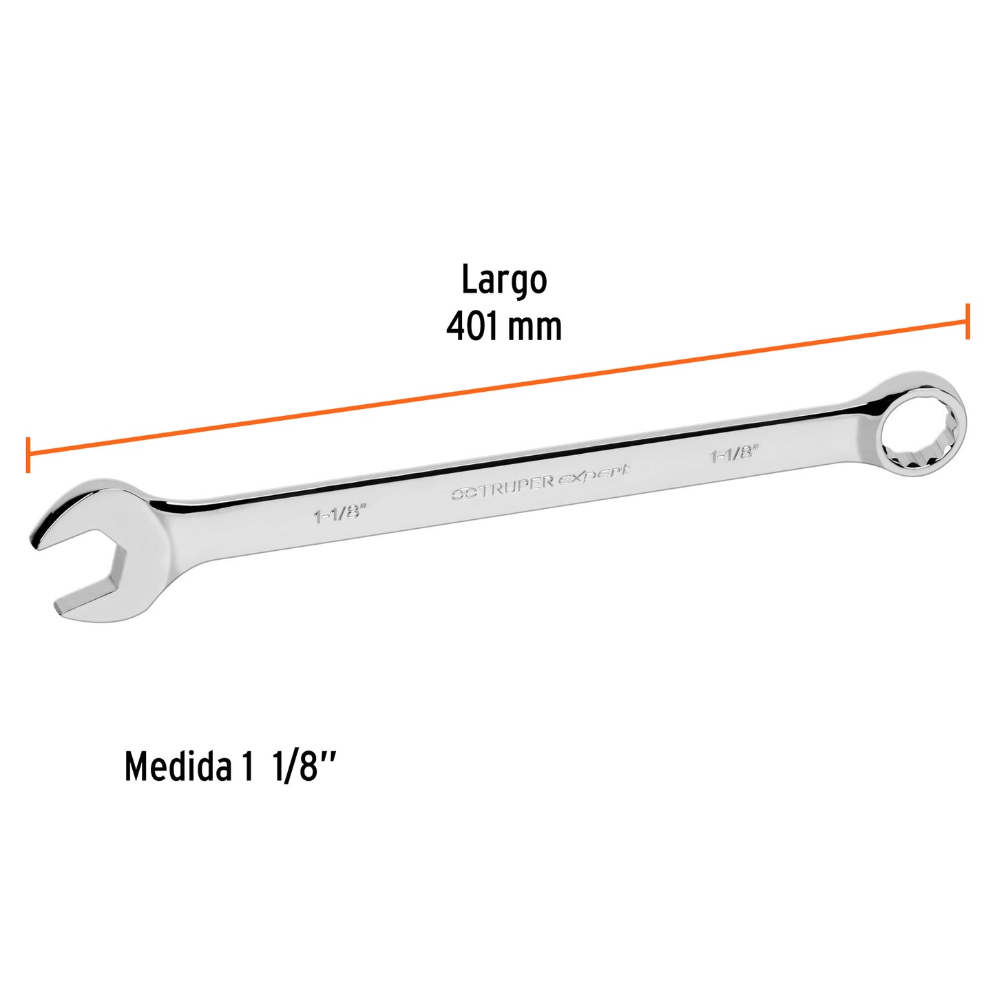 Llave combinada extra larga 1 1/8 x 404 mm 15604 truper Pieza