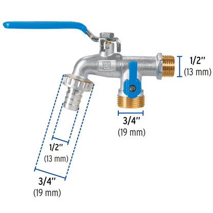 Llave de esfera doble salida 1/2p de laton Foset 48060 Foset