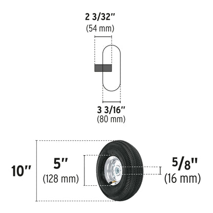 Llanta neumatica con eje lateral 10p fiero Pieza