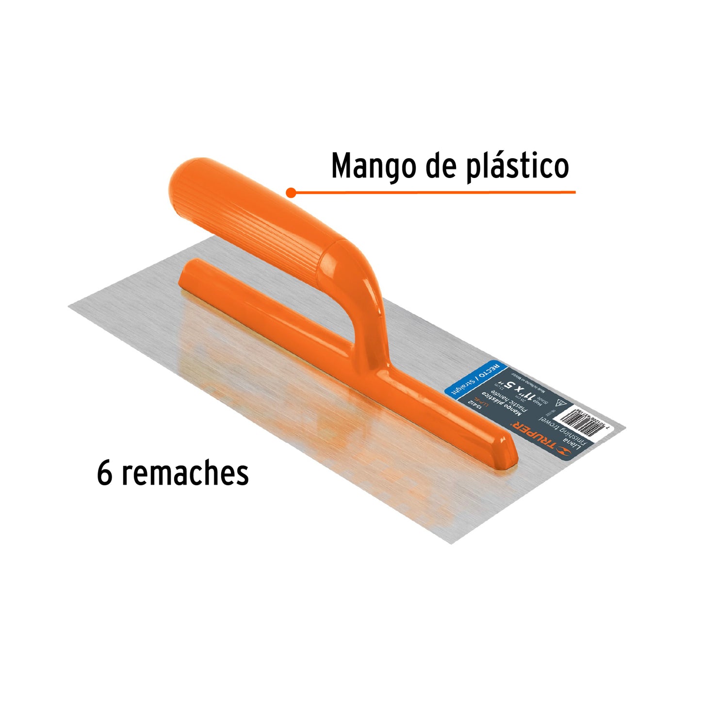 Llana mango plastico 6 remaches 11p 15412 truper Pieza