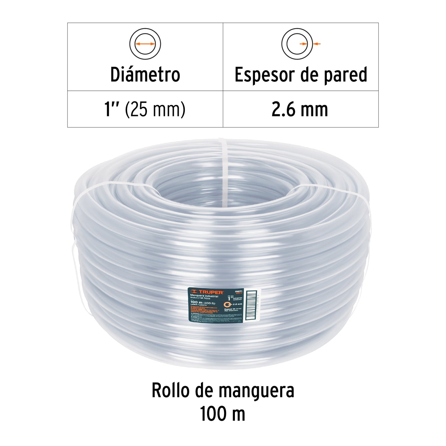 Manguera industrial 1p 19871 Truper Metro
