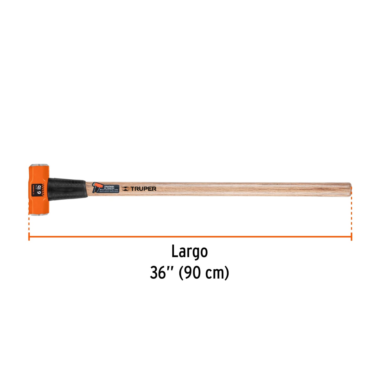 Marro octagonal 6 lbs. mango madera 36p truper Pieza