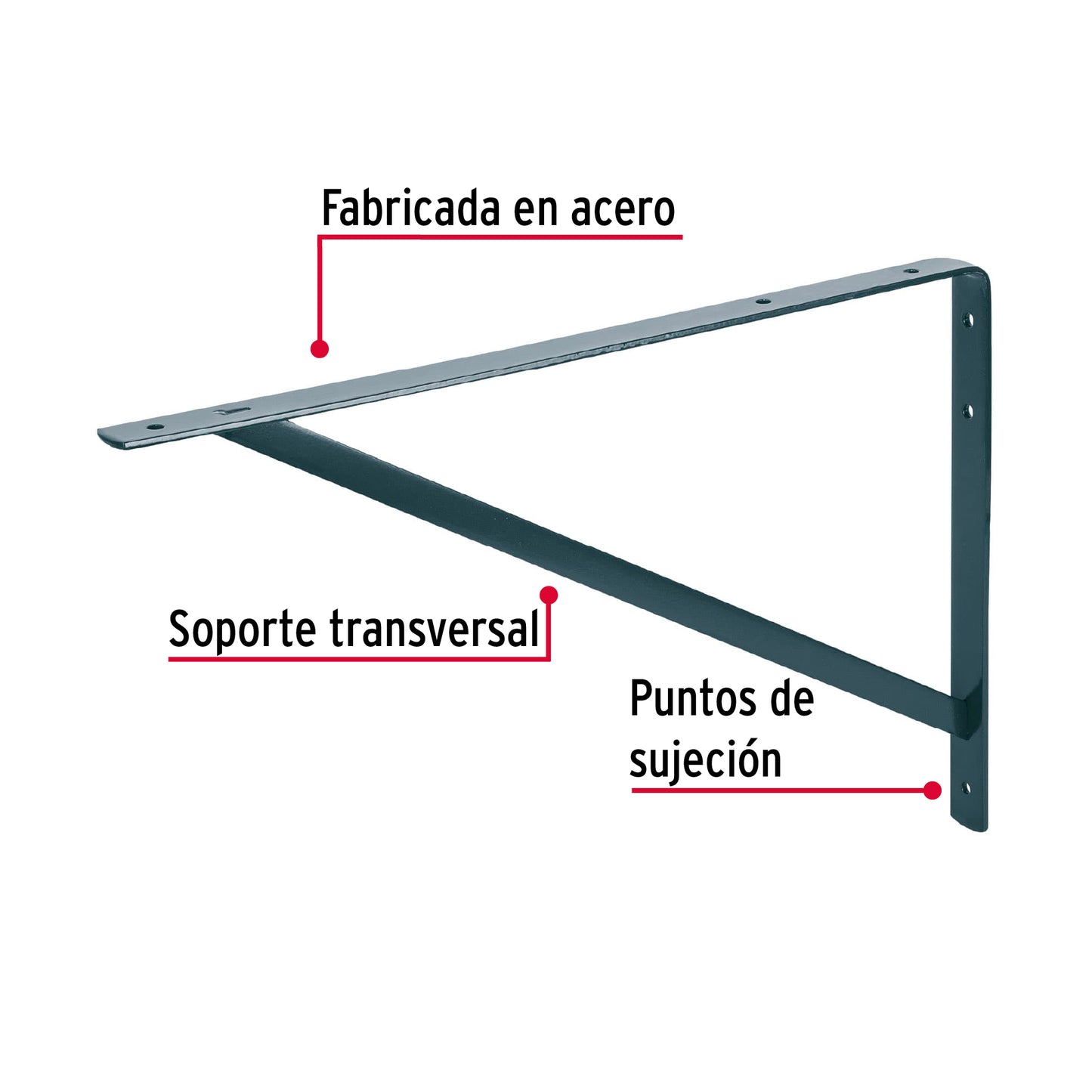 Mensula de solera reforzada 13x20 - mer-20g/44675 - truper Pieza