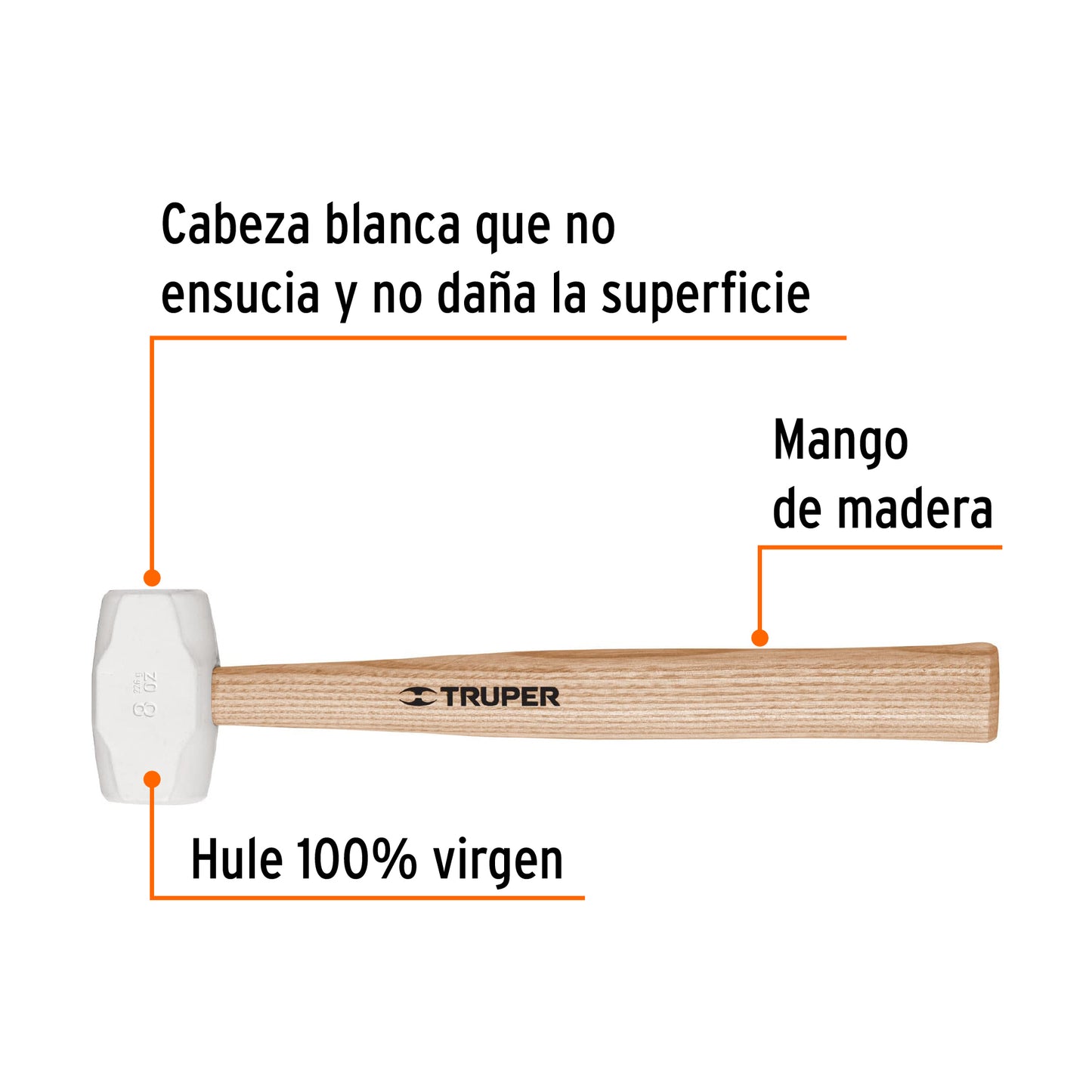 Mazo de hule 8 oz 16930 Truper Pieza