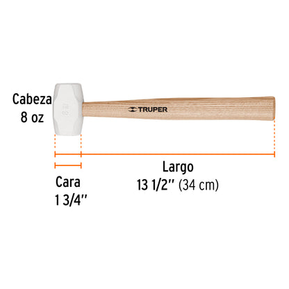 Mazo de hule 8 oz 16930 Truper Pieza