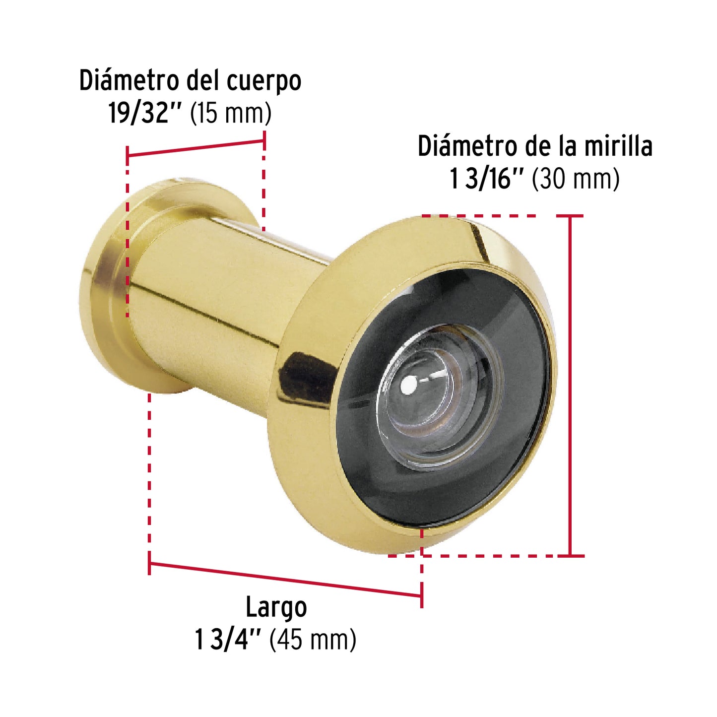 Mirilla de seguridad de laton hermex Pieza