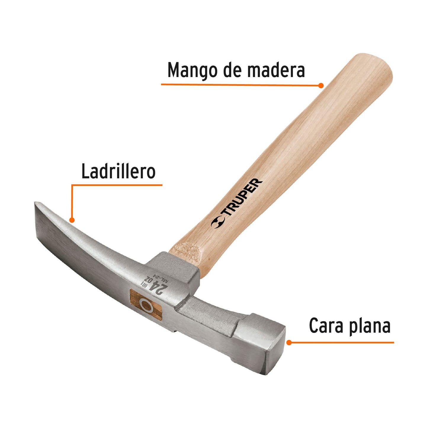 Martillo ladrillero 24 oz 16861 Truper Pieza