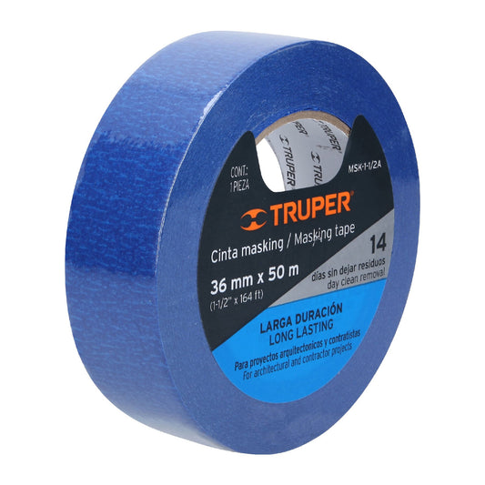 Cinta masking azul 1 1/2 p x 50 mt 12623 truper Pieza