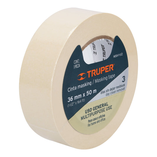 Cinta masking tape 1 1/2 x 50 m 12592 Truper Pieza