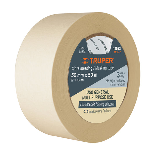 Cinta masking tape 2 x 50 m 12593 Truper Pieza