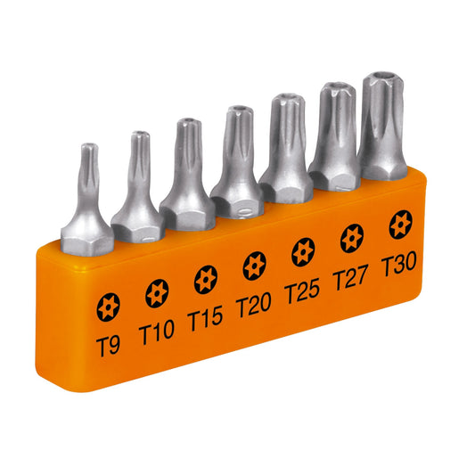 Juego de 7 puntas torx largo con seguro 1p en organizador 17797 truper Pieza