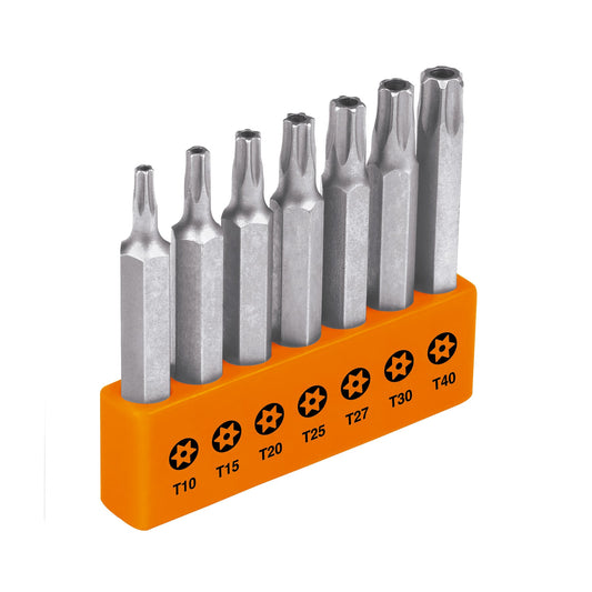 Juego de 7 puntas torx con seguro largo 2p en organizador 17813 truper Pieza
