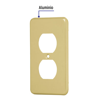 Placa dúplex de aluminio linea Standard 46408 Volteck Pieza