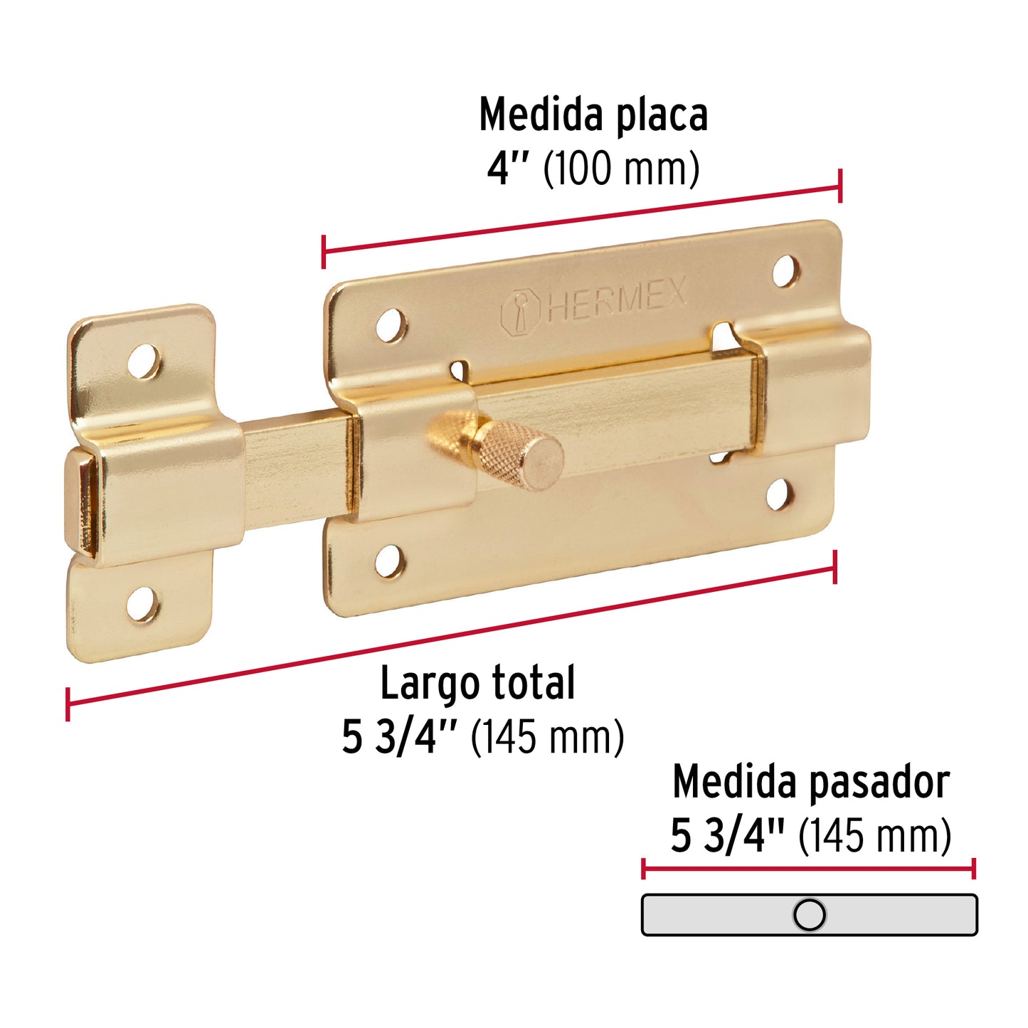 Pasador de latón 4p 43726 Hermex Pieza