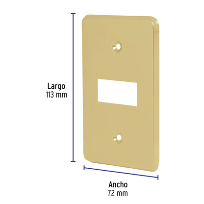 Placa 1 módulo de aluminio línea Económica 46435 Volteck Pieza