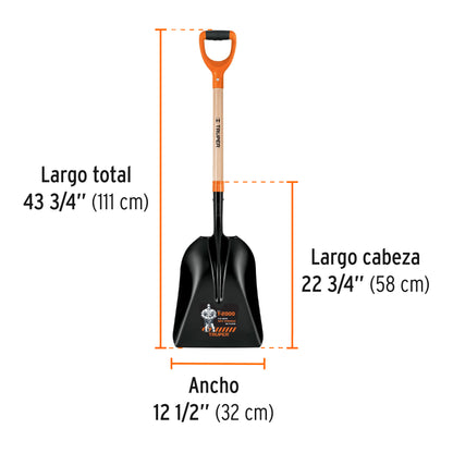 Pala carbonera T-2000 puño Y corto 17164 Truper Pieza