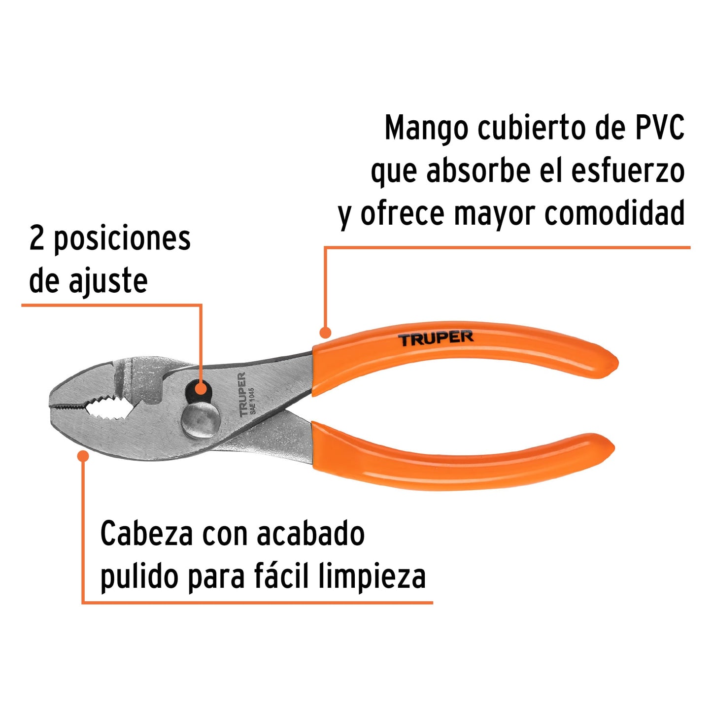 Pinza de chofer 6p mango de vinil truper 17300 Pieza