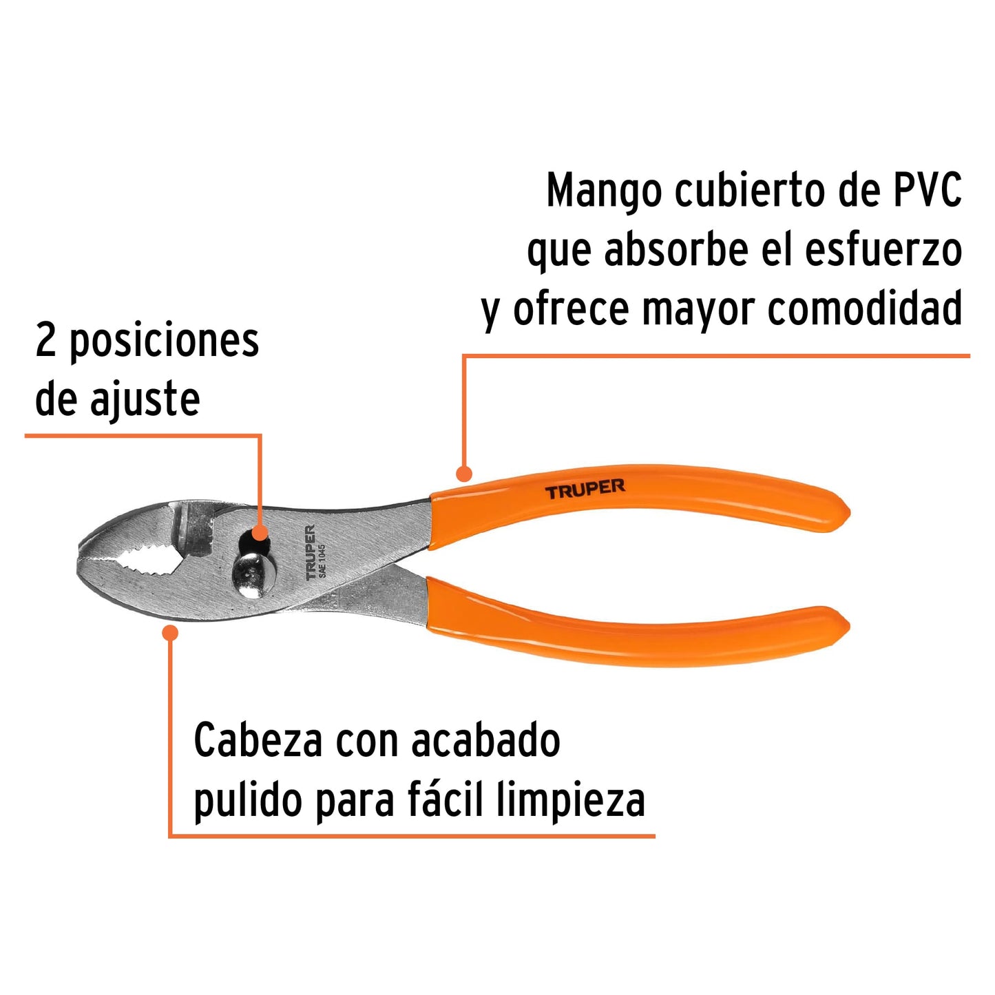 Pinza de chofer 8p mango de vinil truper 17301 Pieza