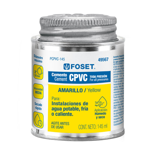 Pegamento para CPVC bote 145 ml 49567 Foset Pieza