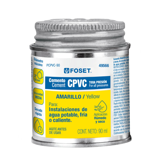 Pegamento cpvc bote 90 ml 49566 foset Pieza