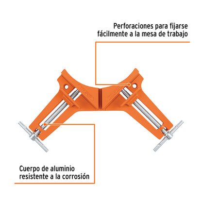 Prensa esquinera de 3p profesional cuerpo aluminio 17690 Truper Pieza