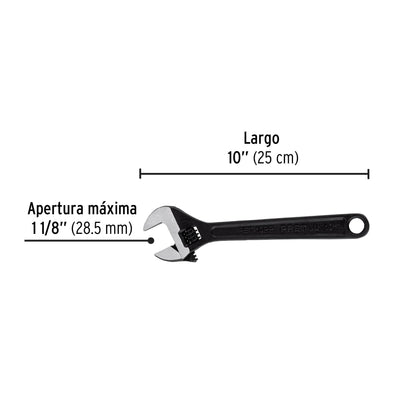 Llave perico pavonada 10p 21824 pretul Pieza