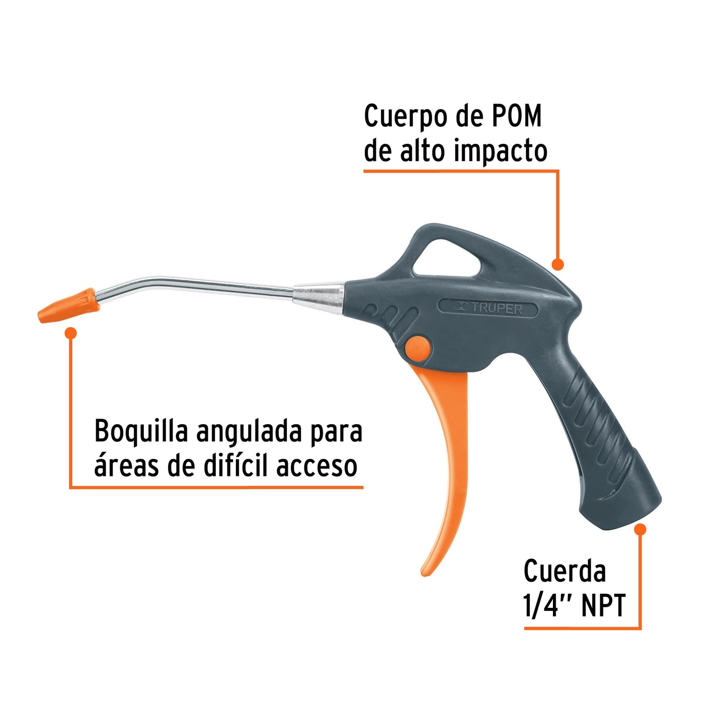 Pistola plástica para sopletear 6p 10648 Truper Pieza