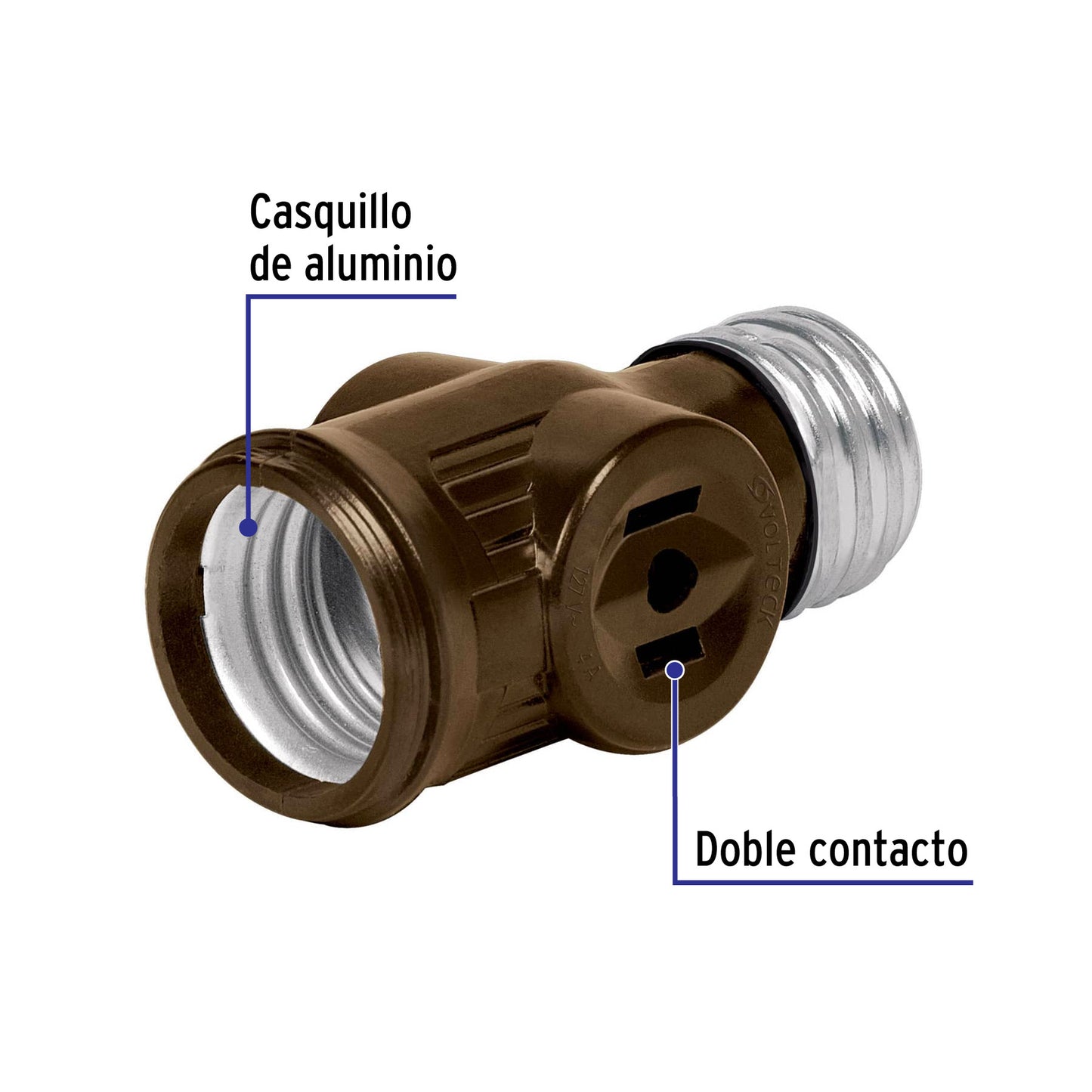 Portalampara de baquelita doble contacto Volteck 46511 Volteck Pieza