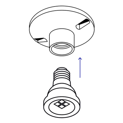 Portalampara de porcelana 3 1/2 circular Volteck 46523 Volteck Pieza