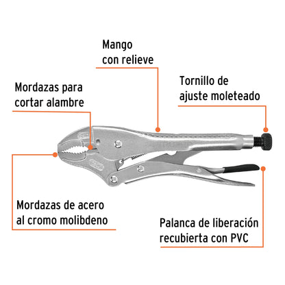 Pinza de presion 10p mordaza curva truper Pieza
