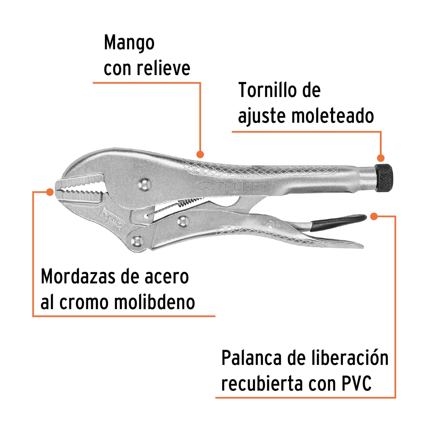Pinza de presion 10p mordaza recta truper17424 Pieza