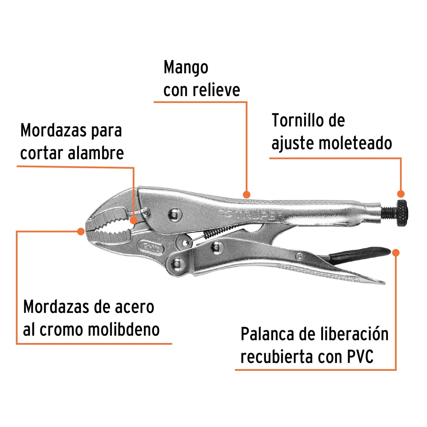 Pinza de presion 7p mordaza curva truper17421 Pieza