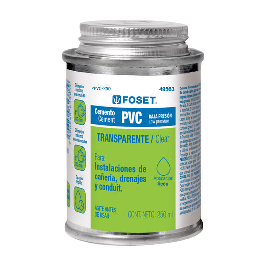 Pegamento pvc bote 250 ml 49563 foset Pieza