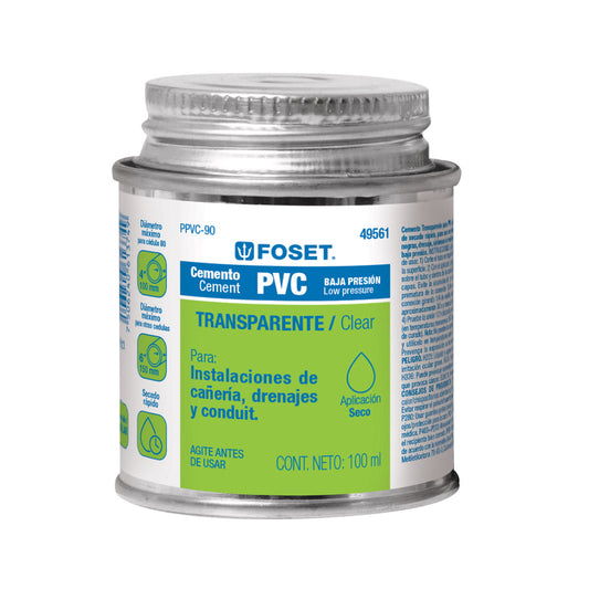 Pegamento pvc bote 90 ml 49561 foset Pieza