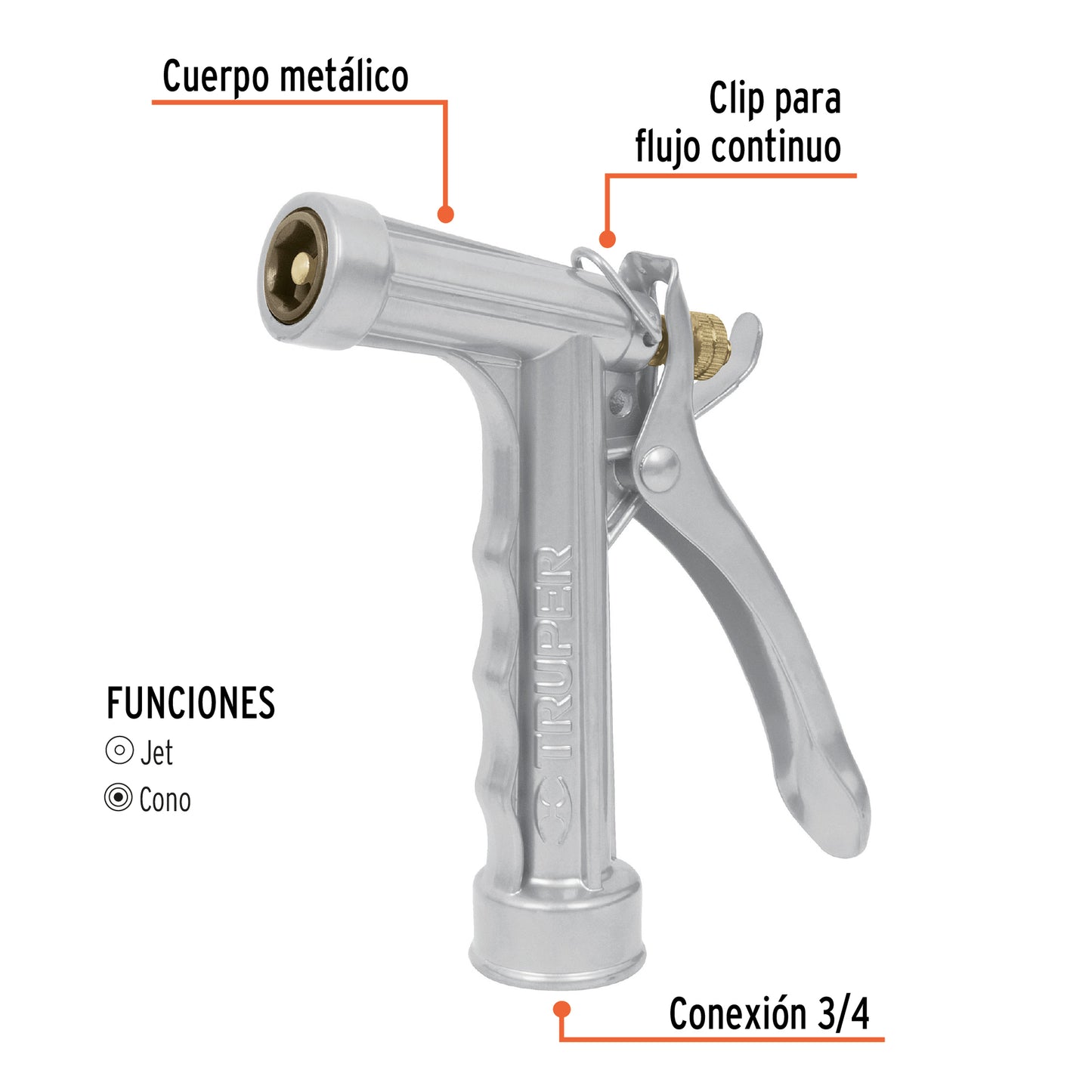 Pistola metalica para riego Pieza