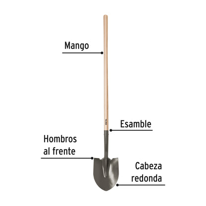 Pala de punta mango largo 22507 pretul Pieza